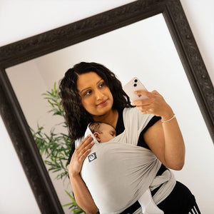 Gaia Stretchy Baby Wrap Carrier - Organic Cotton - Silver Grey-Baby Carriers- | Natural Baby Shower