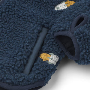 Liewood Mara Pile Jacket With Ears - Rocket / Classic Navy / Embroidery-Coats-Rocket / Classic Navy / Embroidery-104 | Natural Baby Shower