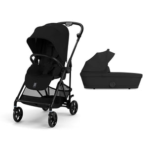 CYBEX Melio Carbon Pushchair - Magic Black-Strollers-Magic Black-With Cot | Natural Baby Shower