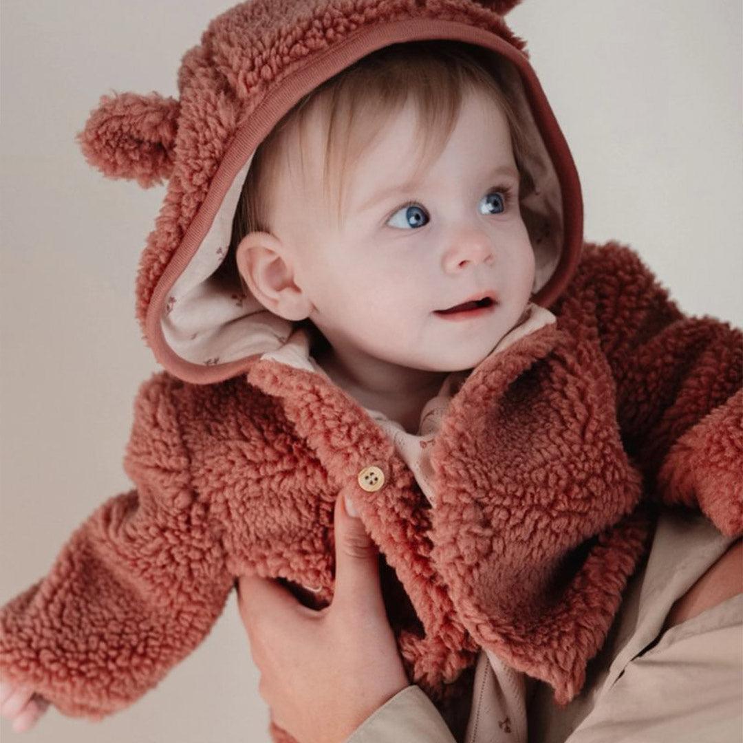 Little Dutch Teddy Cardigan - Pink Blush-Cardigans-Pink Blush-3-6m | Natural Baby Shower