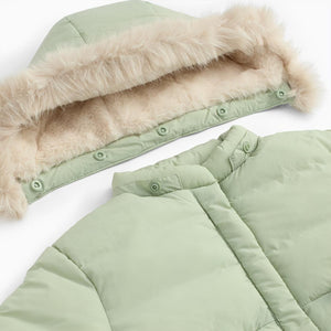 MORI Padded Coat & Detachable Hood - Sage-Coats-Sage-6-9m | Natural Baby Shower