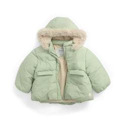 MORI Padded Coat & Detachable Hood - Sage-Coats-Sage-6-9m | Natural Baby Shower