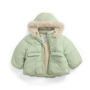 MORI Padded Coat & Detachable Hood - Sage-Coats-Sage-6-9m | Natural Baby Shower