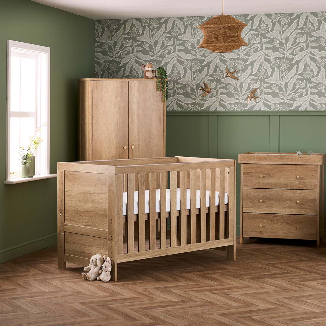 Obaby Nika 3 Piece Room Set - Oak-Nursery Sets-Oak-One Size | Natural Baby Shower