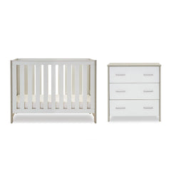 Obaby Nika Mini 2 Piece Room Set - Grey Wash + White-Nursery Sets-Grey Wash & White-No Mattress | Natural Baby Shower