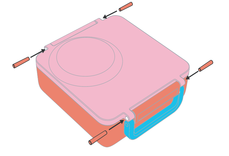 Omiebox - Запасная деталь: яблочно-зелёная защёлка и штифт петли, 1 шт.