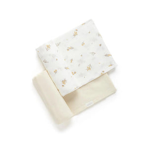 Purebaby Muslin Wrap 2 Pack - Wheat Wattle Bee-Muslin Wraps-Wheat Wattle Bee-One Size | Natural Baby Shower
