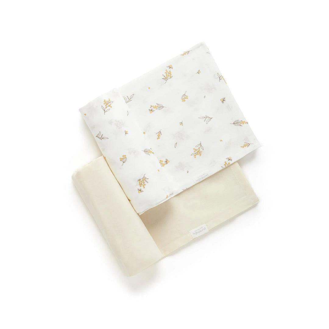 Purebaby Muslin Wrap 2 Pack - Wheat Wattle Bee-Muslin Wraps-Wheat Wattle Bee-One Size | Natural Baby Shower