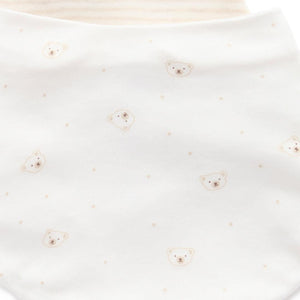 Purebaby Dribble Bib 2 Pack - Vanilla Bear Pack-Bibs-Vanilla Bear Pack-One Size | Natural Baby Shower