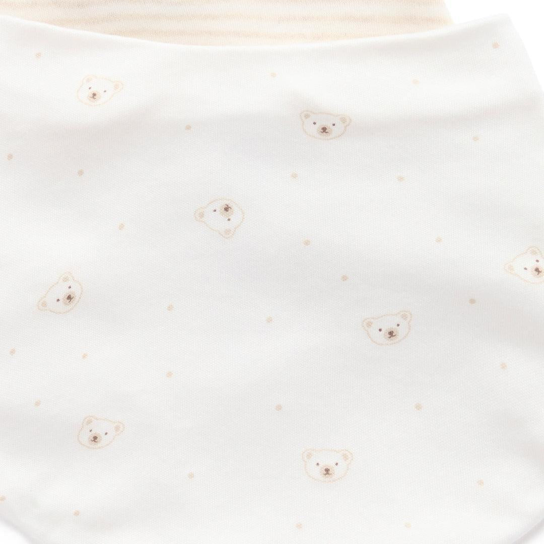 Purebaby Dribble Bib 2 Pack - Vanilla Bear Pack-Bibs-Vanilla Bear Pack-One Size | Natural Baby Shower