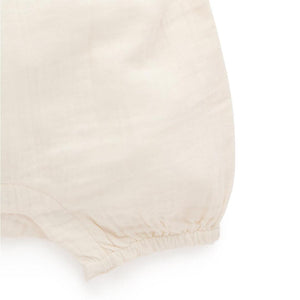 Purebaby Embroidered Romper - Cloud-Rompers-Cloud-0-3m | Natural Baby Shower