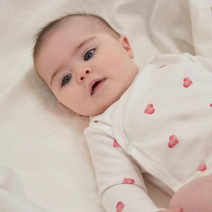 Rosa & Blue Long Bodysuit - Heart-Bodysuits- | Natural Baby Shower