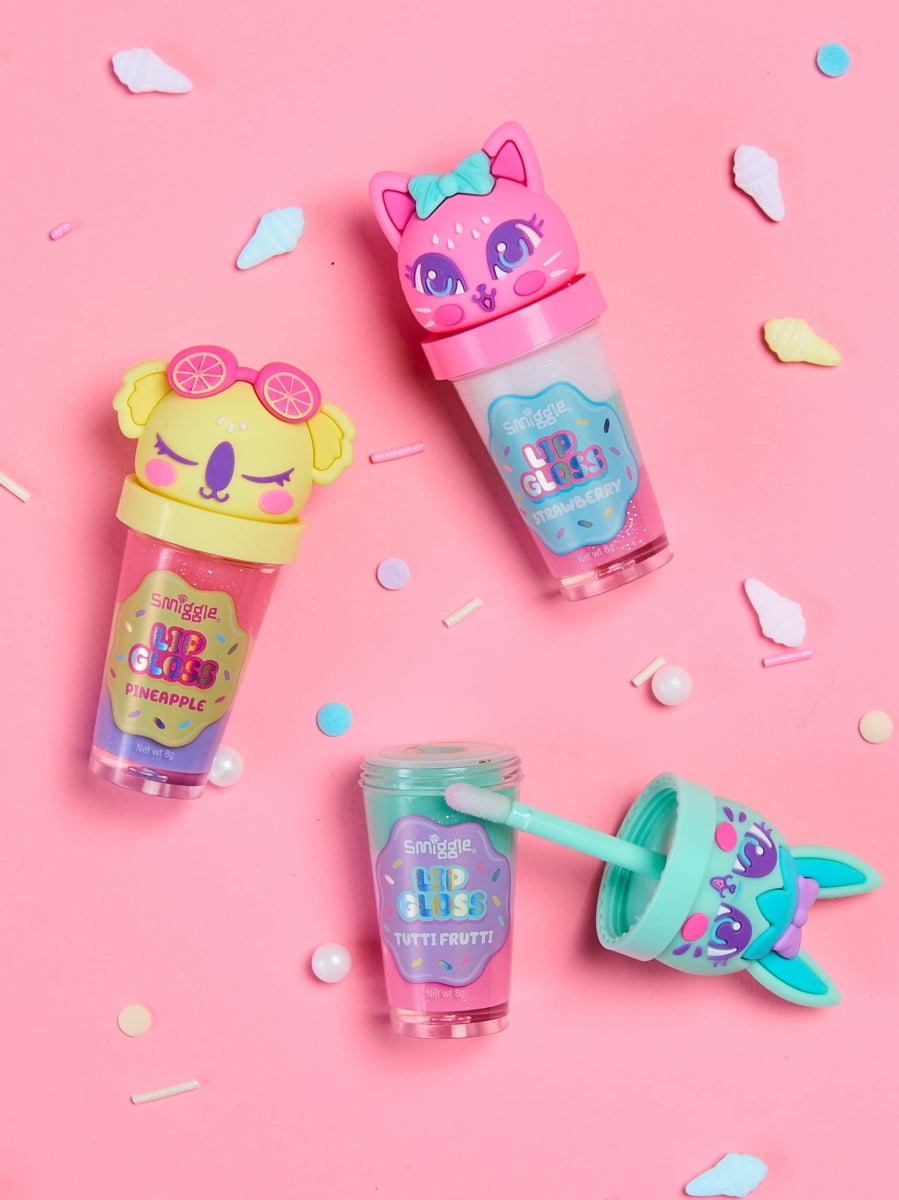 Smiggle - Детский клубничный бальзам и блеск для губ