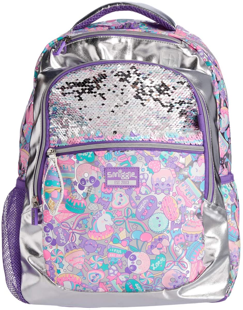 Smiggle - Яркий классический школьный рюкзак с пайетками Flashy Sequin