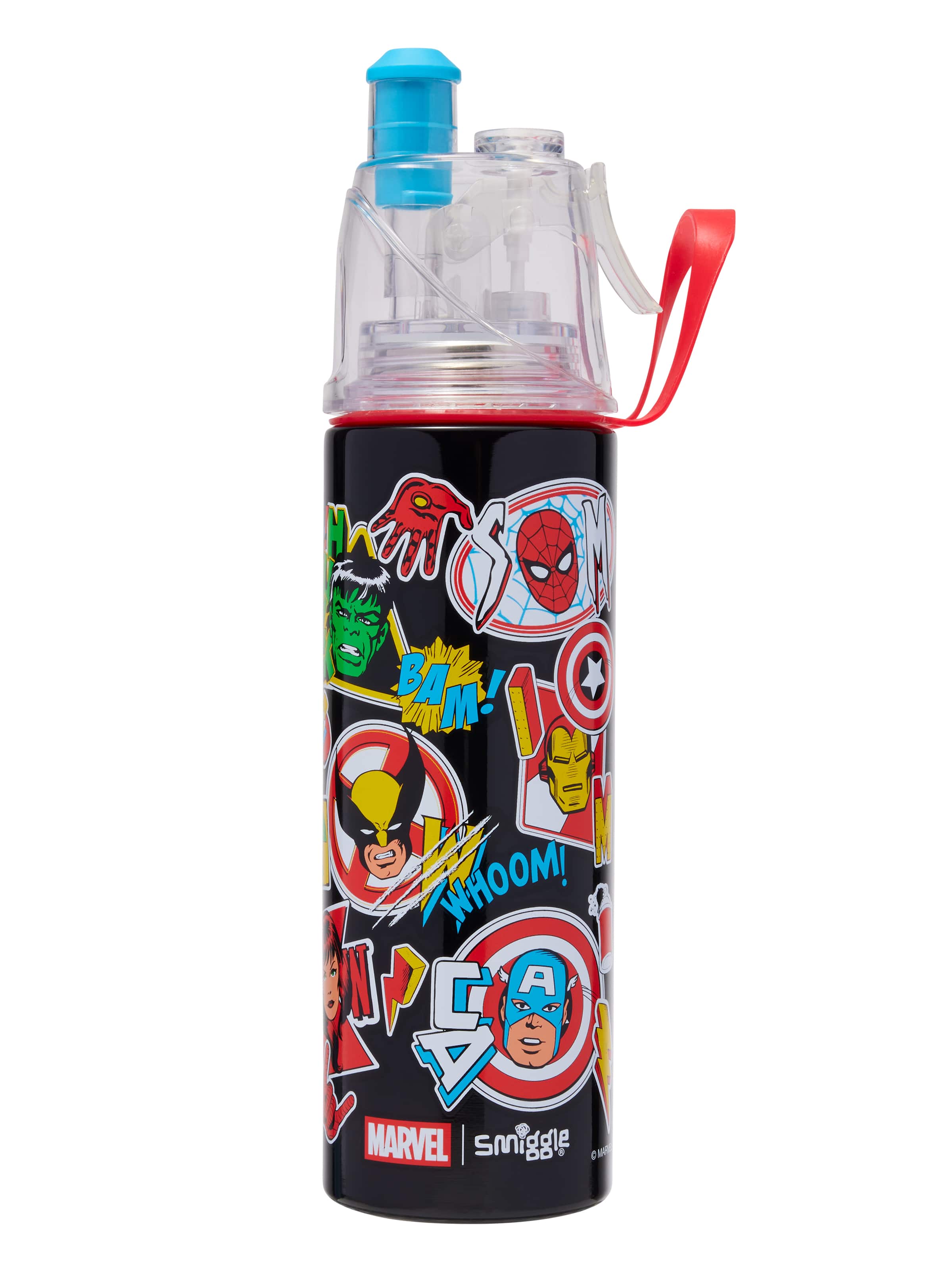 Smiggle - Стальная матара Marvel с распылителем воды 500ML