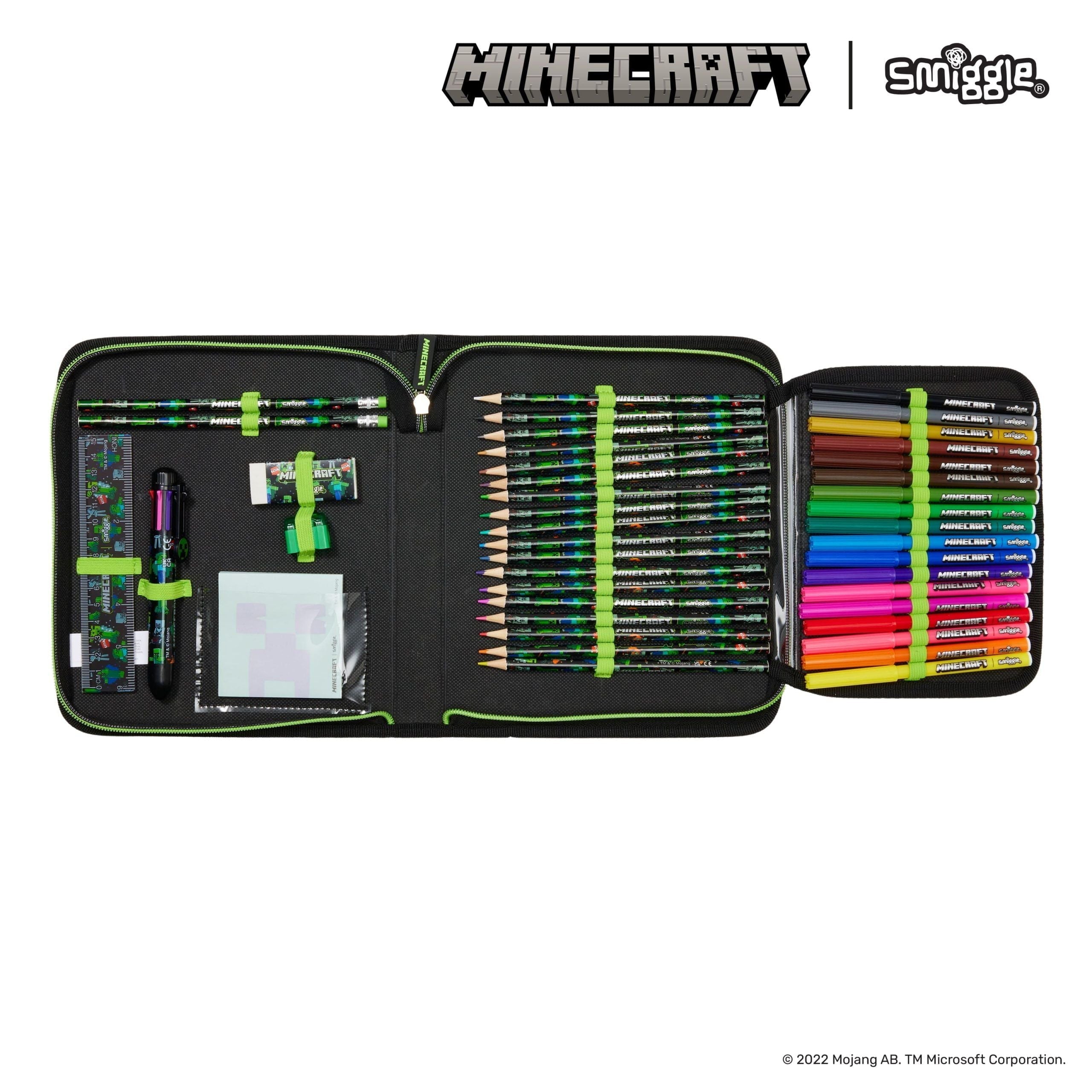 Smiggle - Набор канцелярских принадлежностей Minecraft и пенал