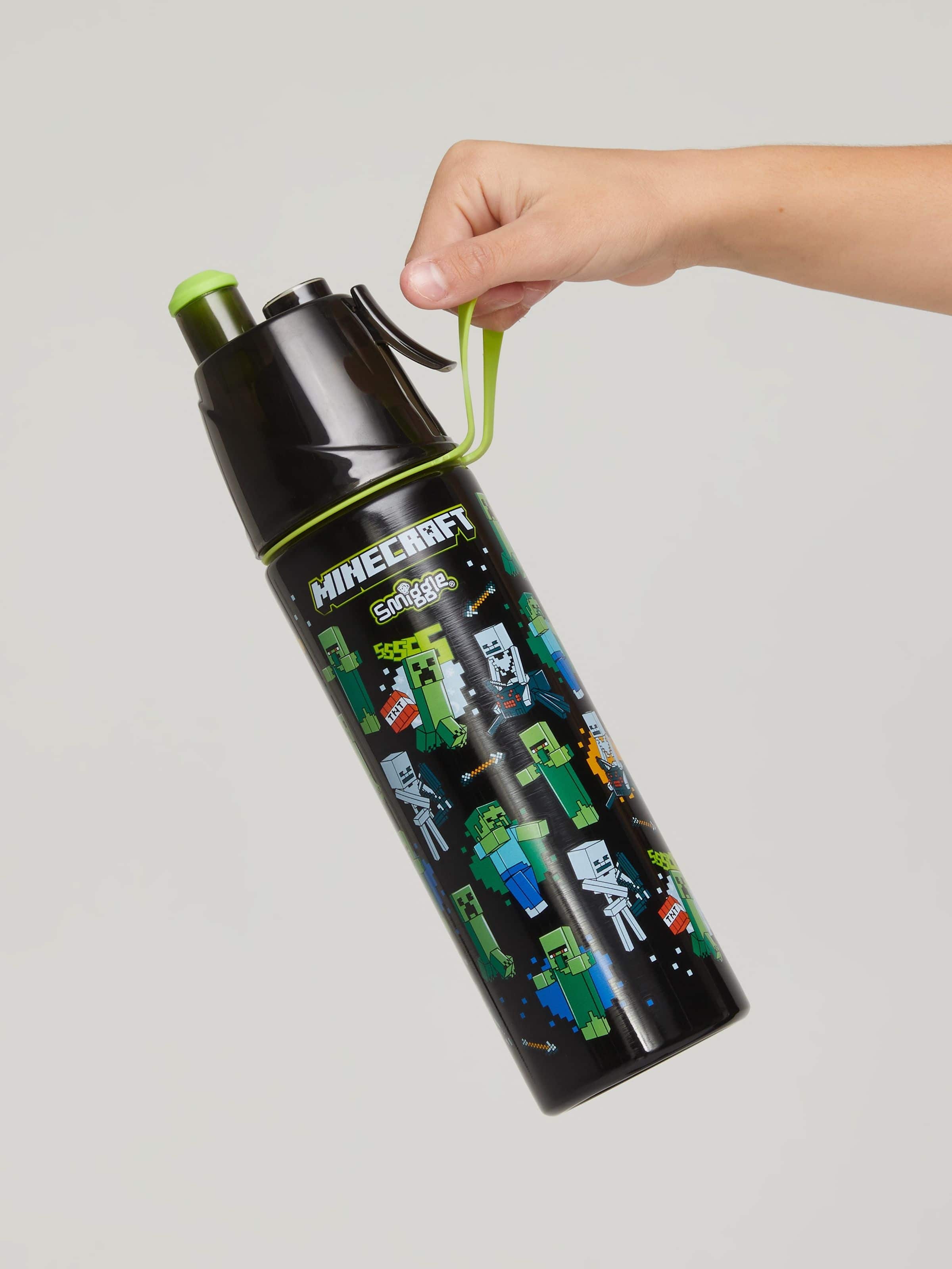 Smiggle - Minecraft Стальная бутылка с распылителем воды 500ML