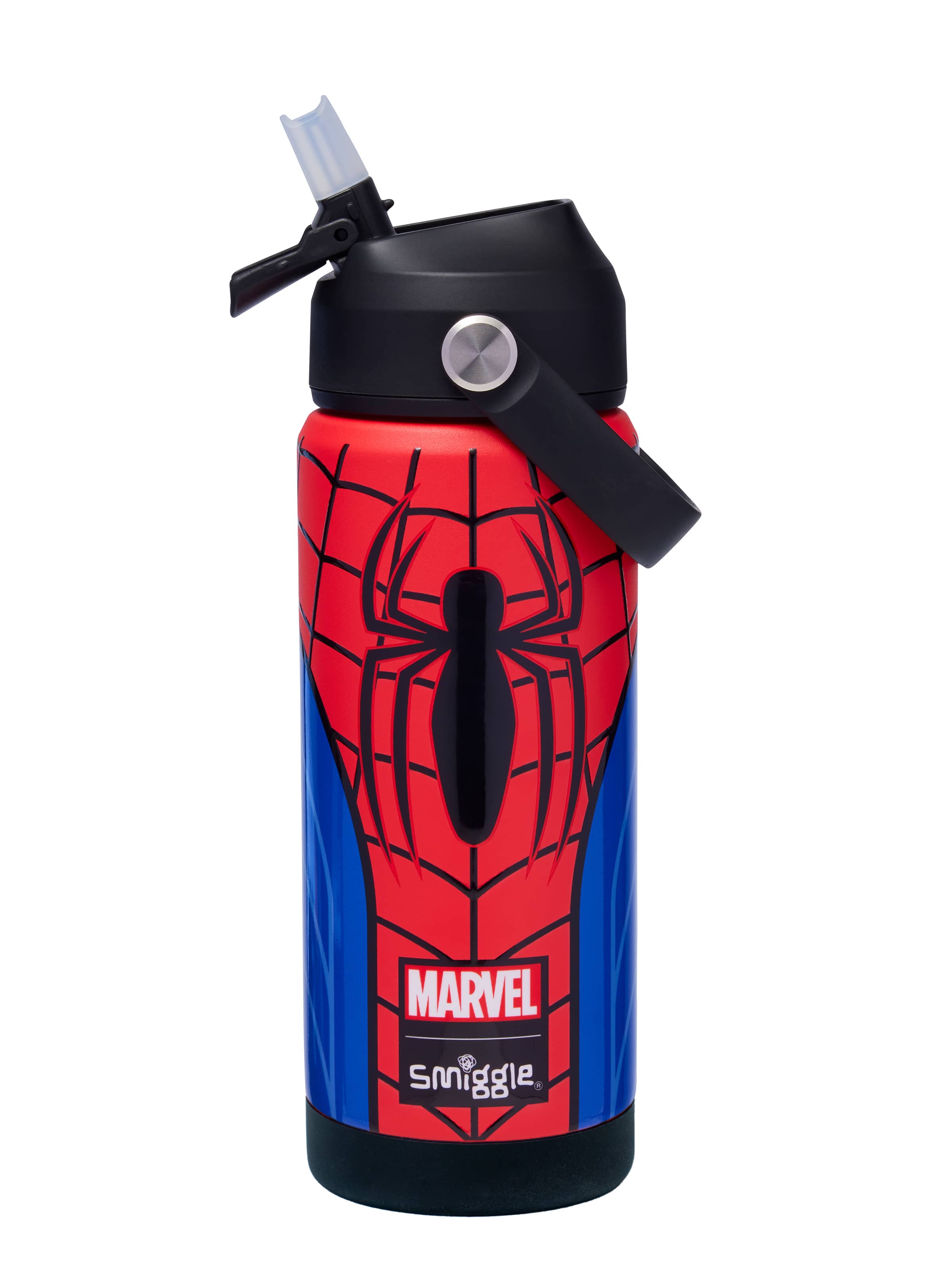 Smiggle - Человек-паук Скрытая трубочка 550ML Стальная матара