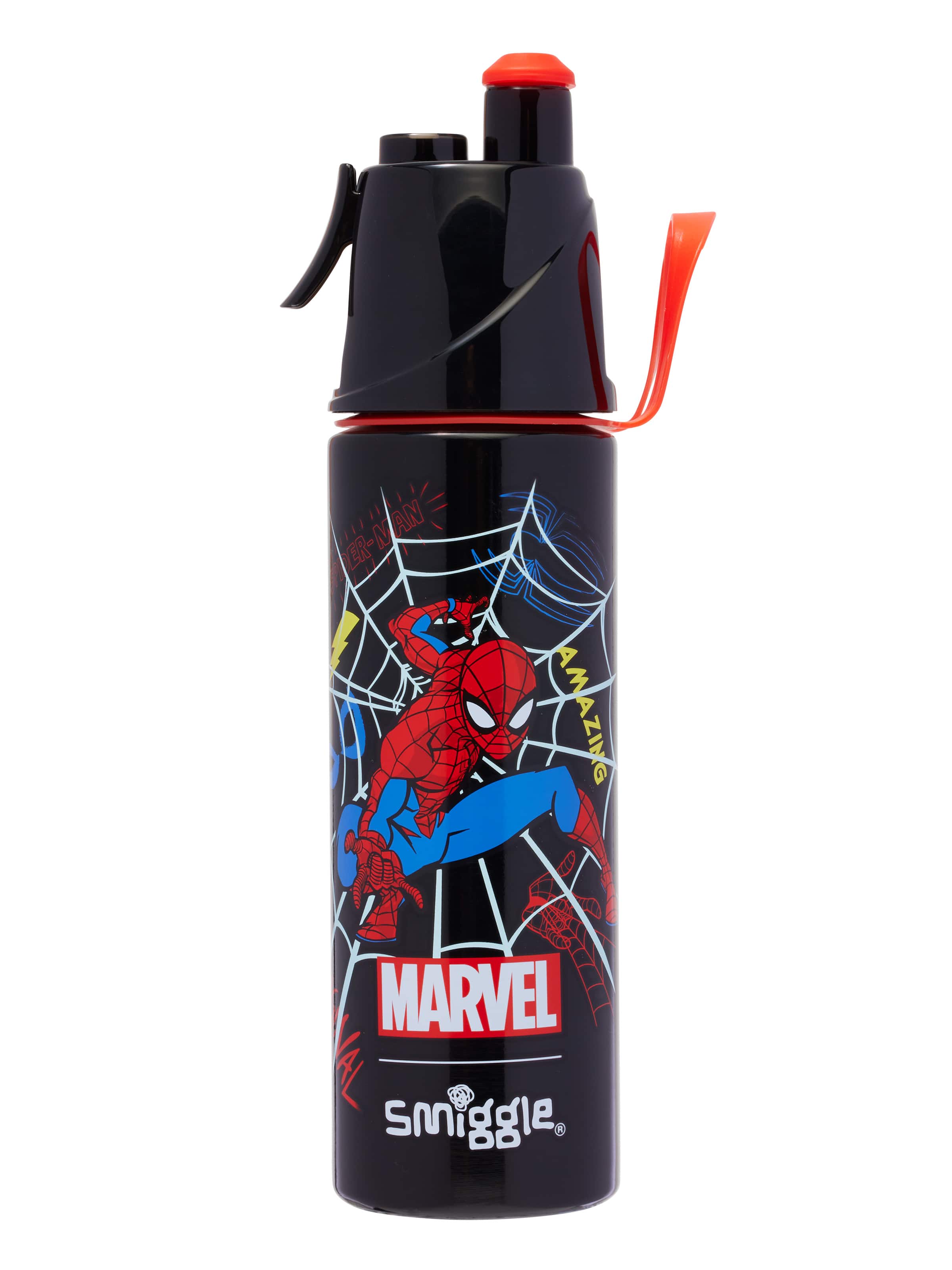Smiggle - Стальной фляжка с распылителем воды Spider-Man 500ML