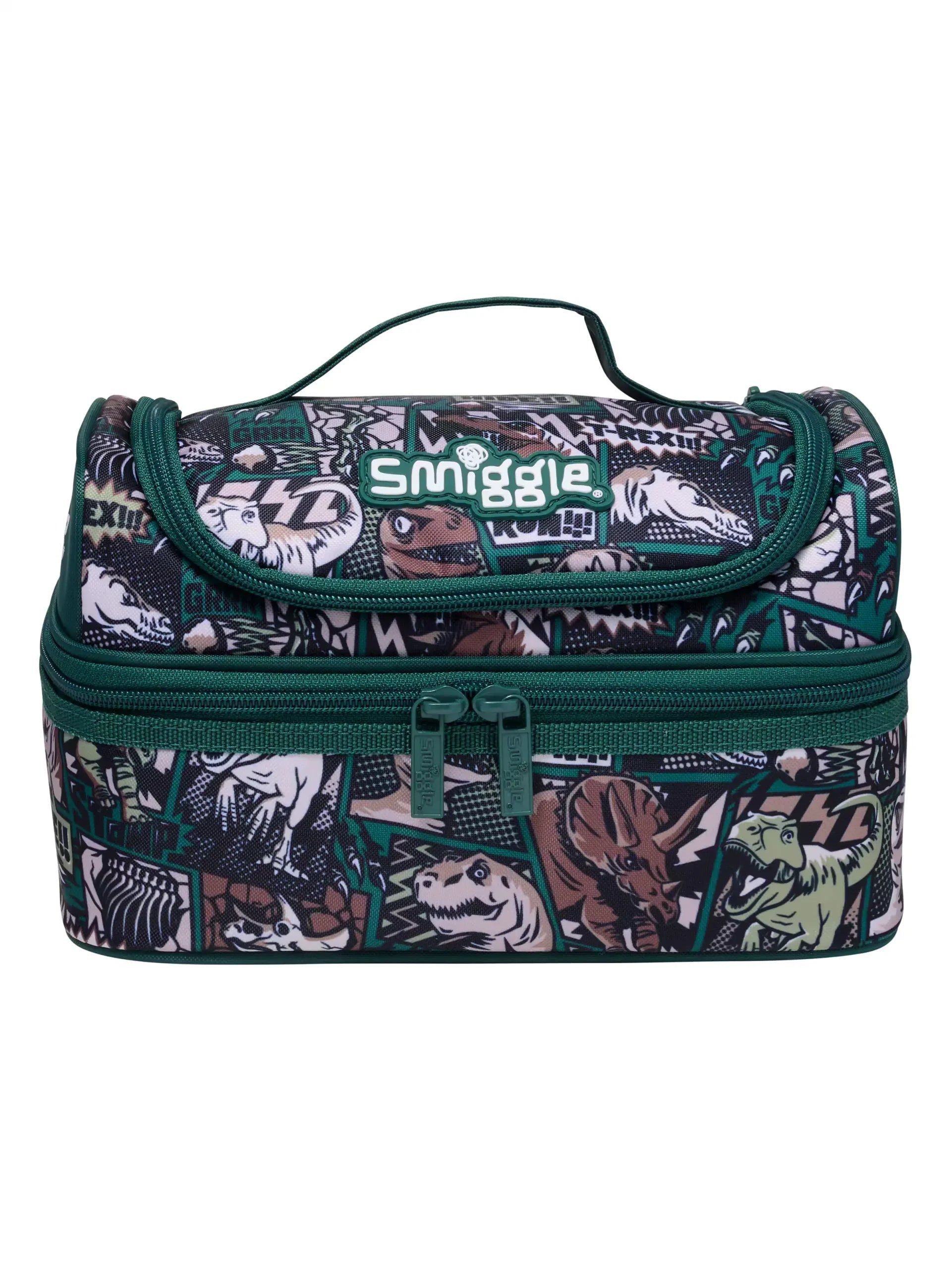 Smiggle - Wonder Çift Katlı Beslenme Çantası - Dinossi