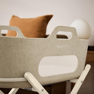 SnuzBaskit Barley Moses Basket & Cashmere Stand Set - Barley / Cashmere-Moses Baskets-Barley / Cashmere- | Natural Baby Shower