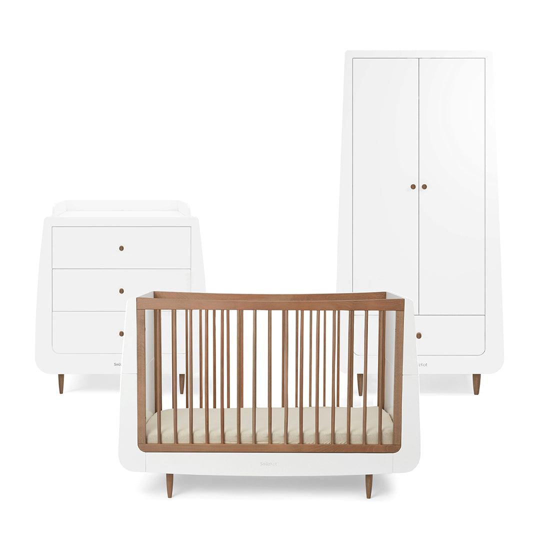 SnuzKot 3 Piece Nursery Furniture Set - The Natural Edit - Walnut-Nursery Sets-Walnut-No Mattress | Natural Baby Shower