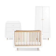 SnuzKot Skandi 3 Piece Nursery Furniture Set - Natural-Nursery Sets-Natural-No Mattress | Natural Baby Shower
