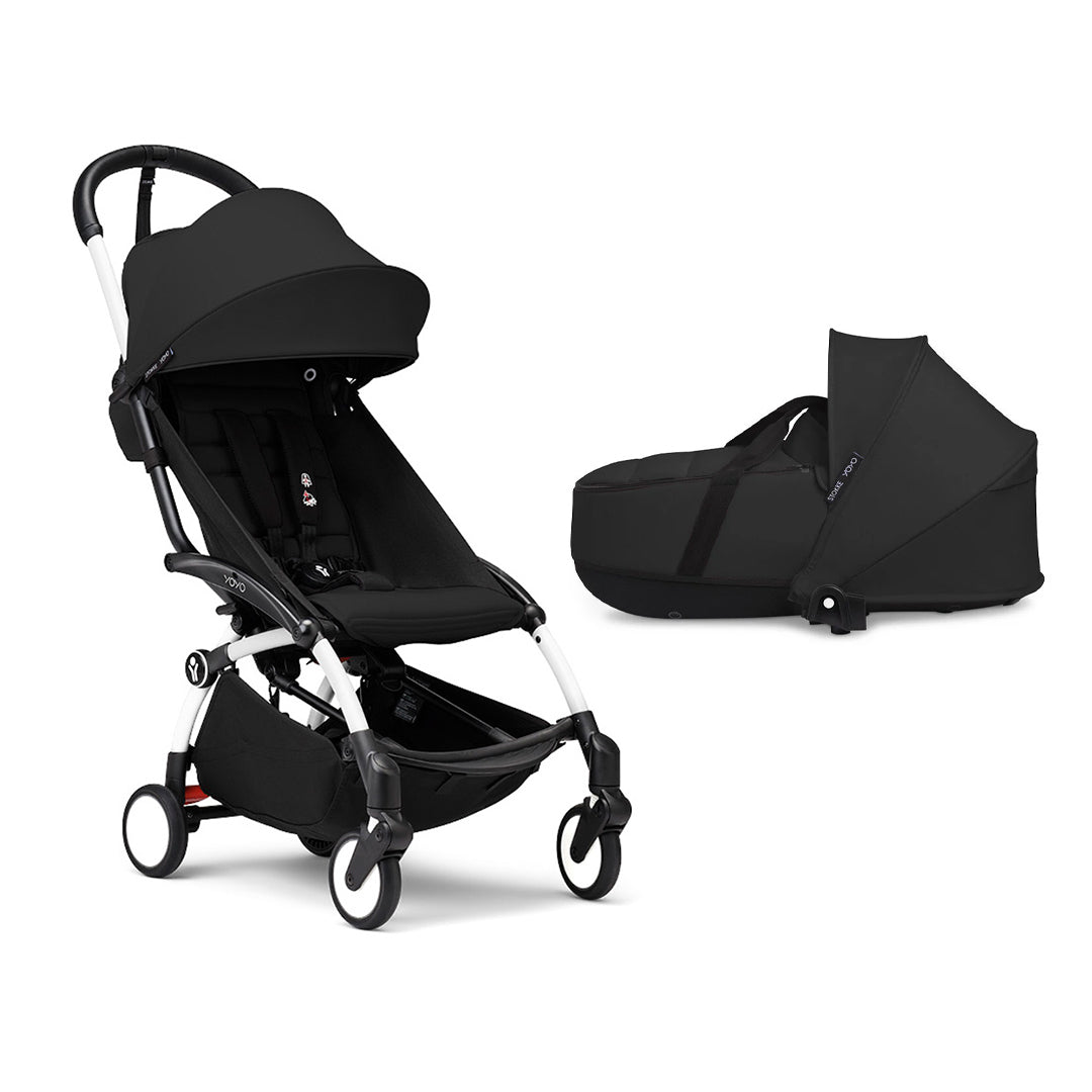 Stokke YOYO3 Newborn Shell to Toddler Bundle-Strollers-Black-White | Natural Baby Shower