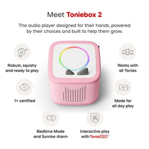 Tonies Toniebox 2 Play Set with PAW Patrol Chase Tonie, Tonieplay Game, Tonieplay Controller - Pink-Audio Players-Pink- | Natural Baby Shower