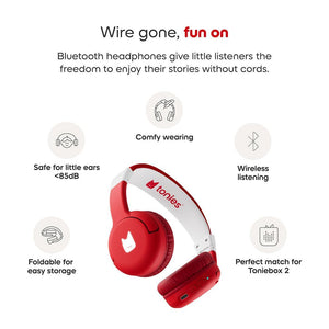 Tonies Toniebox 2 Bluetooth Headphones - Red-Audio Player Accessories-Red- | Natural Baby Shower