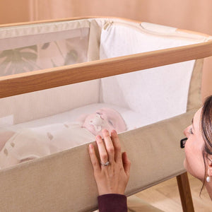 Tutti Bambini CoZee Air Bedside Crib - Scandinavian Walnut/Ecru-Bedside Cribs-Scandinavian Walnut/Ecru-Crib | Natural Baby Shower