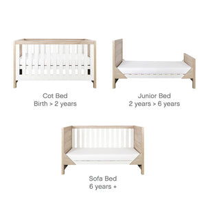 Tutti Bambini Modena 3 in 1 Cot Bed - White/Oak-Cot Beds-White/Oak-Without Mattress | Natural Baby Shower