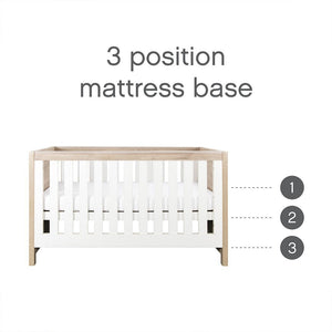 Tutti Bambini Modena 3 in 1 Cot Bed - White/Oak-Cot Beds-White/Oak-Without Mattress | Natural Baby Shower