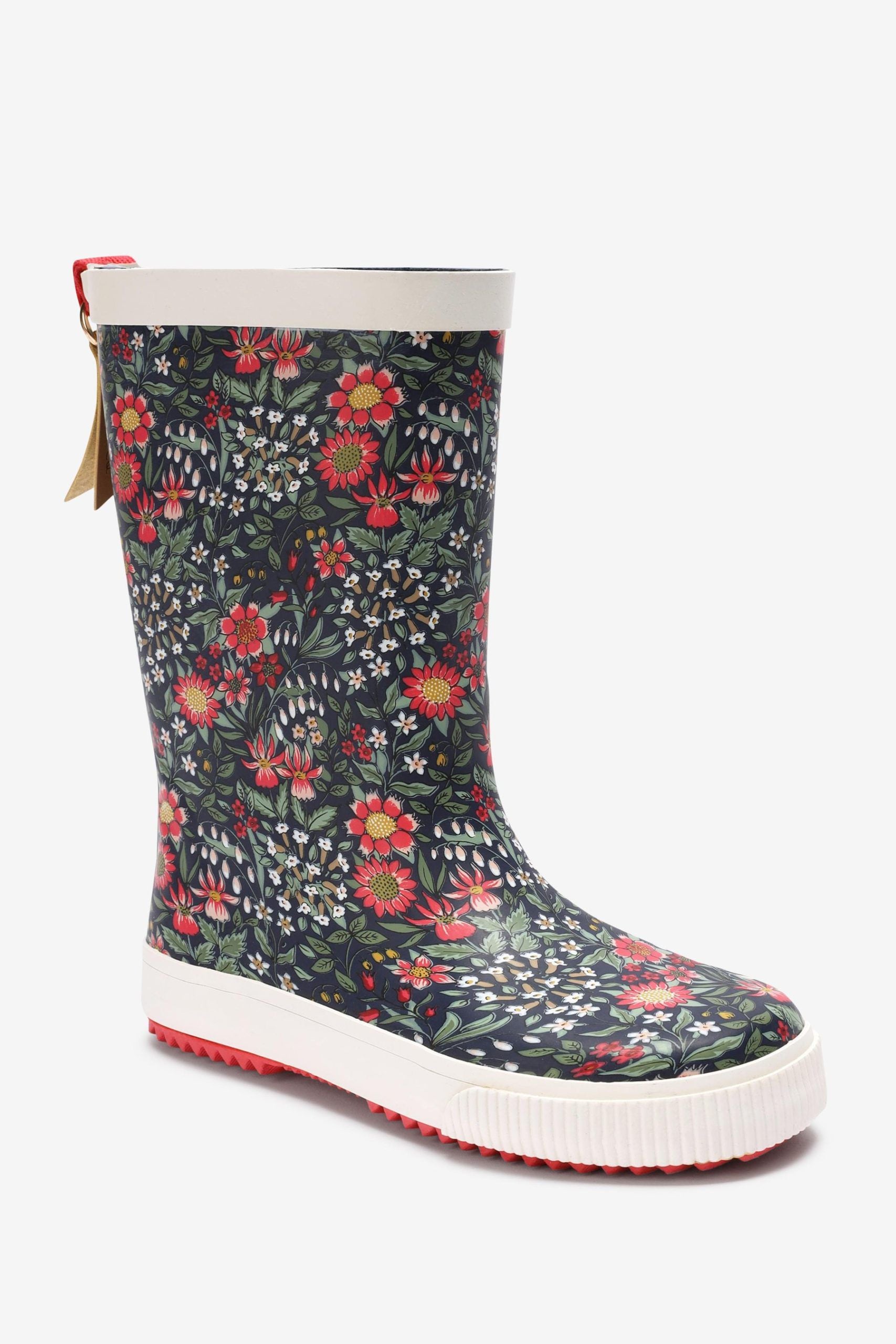 KidyLove - Çiçek Desenli Yumuşak Tabanlı Kadın Yağmur Çizmesi - 37-Dinossi