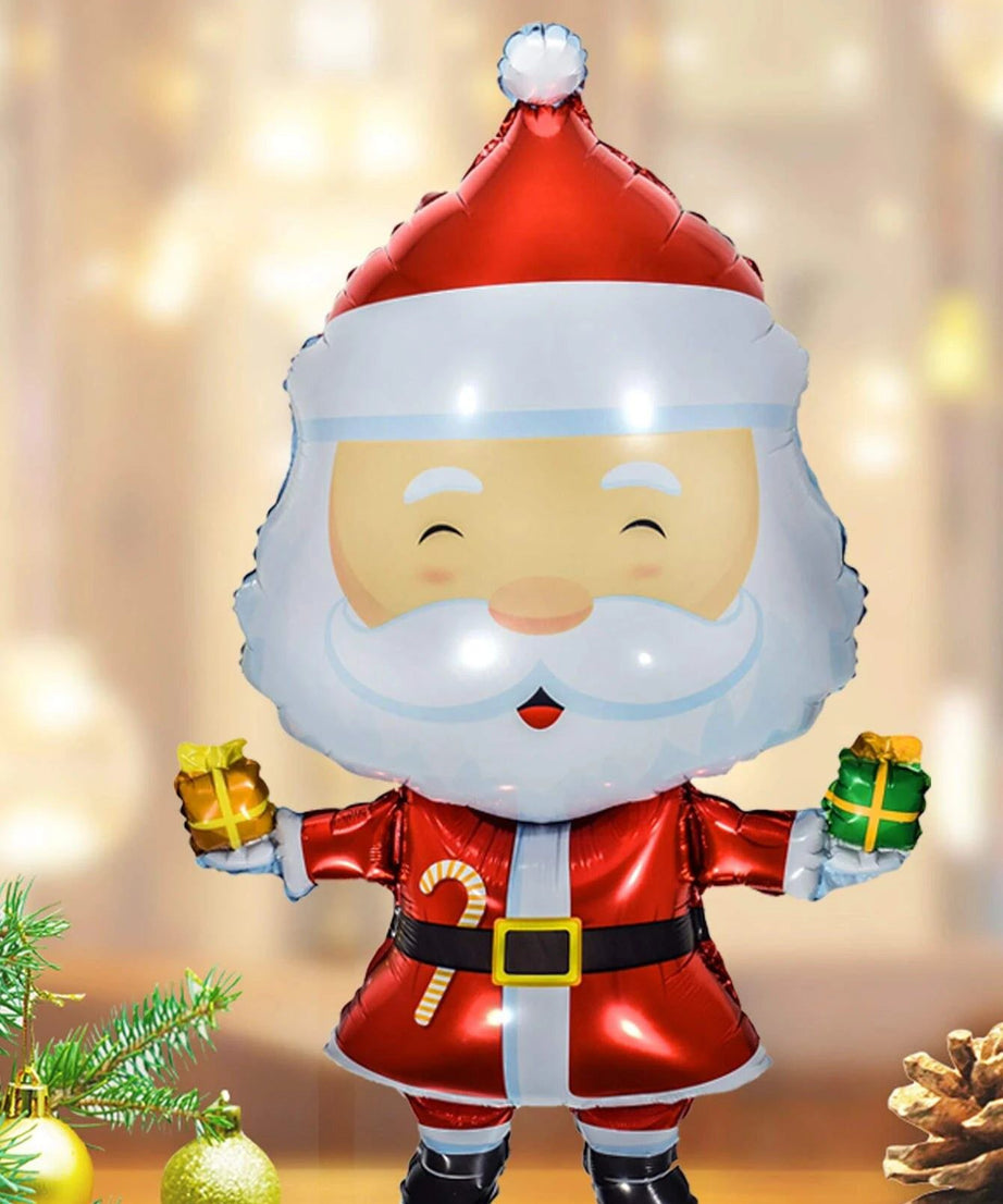 Yılbaşı - Noel Baba Büyük Boy 100 CM Yeni Yıl Dekoratif Balonu-Dinossi