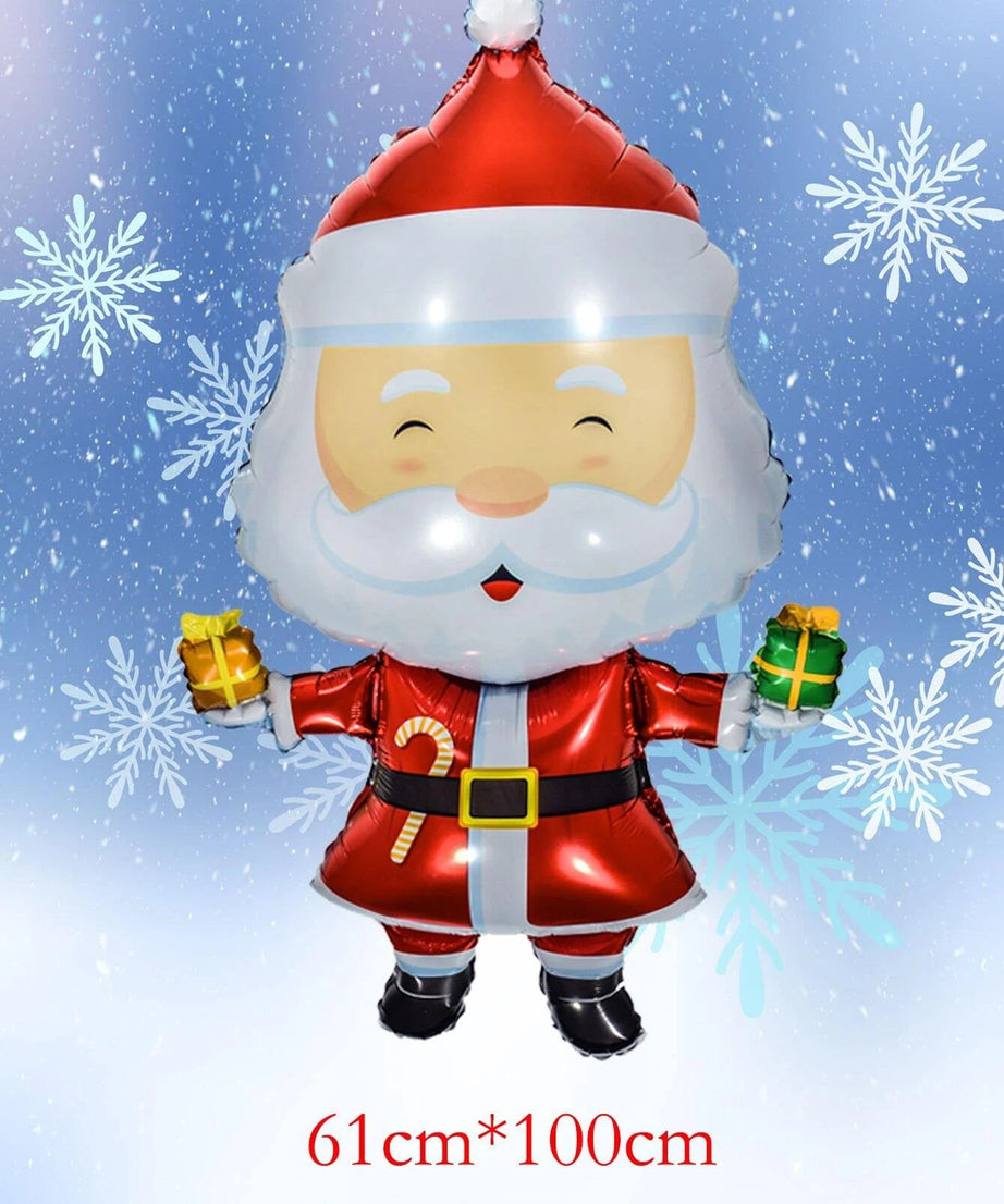 Yılbaşı - Noel Baba Büyük Boy 100 CM Yeni Yıl Dekoratif Balonu-Dinossi