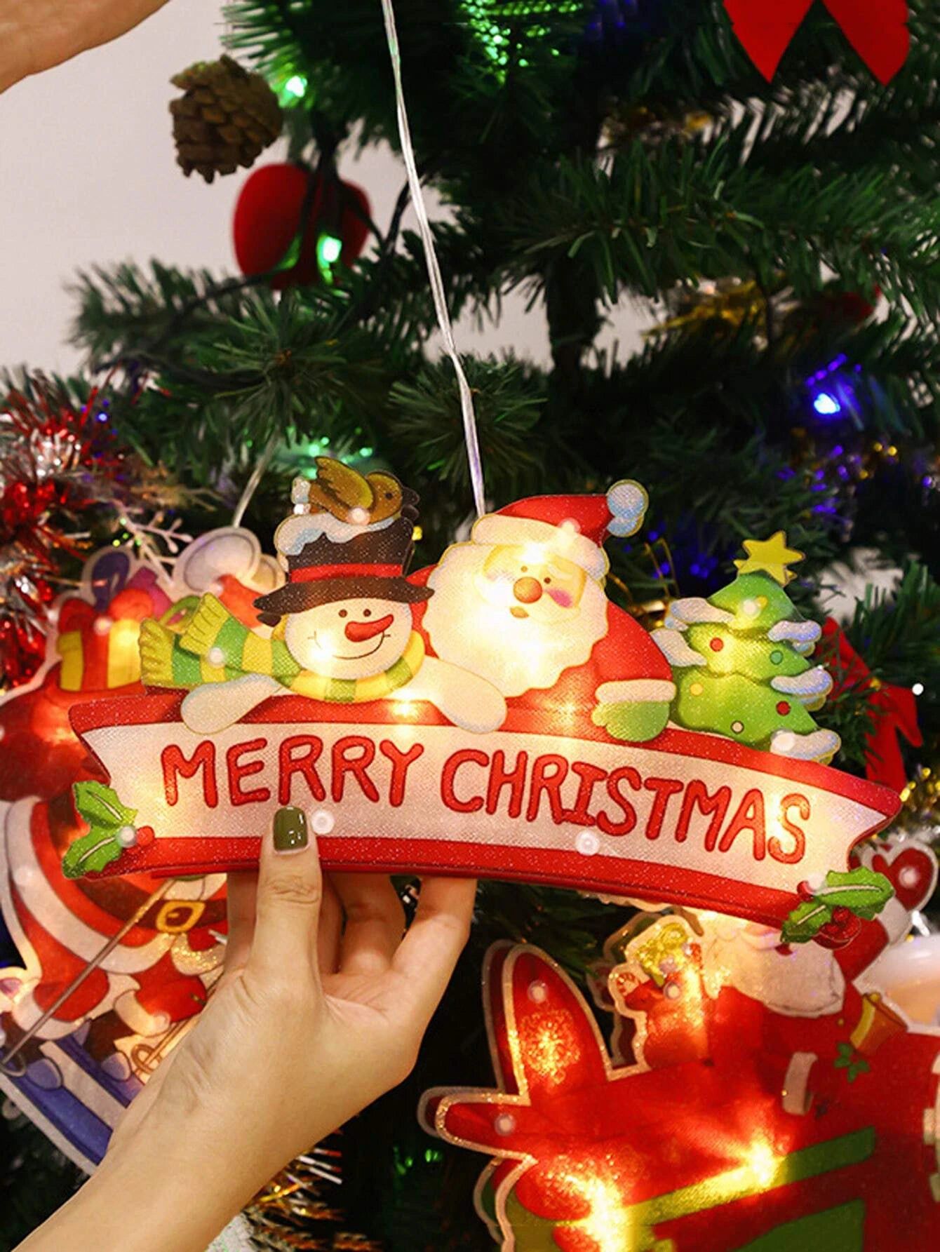 Yılbaşı - Noel Dekoratif Işıklı Merry Christmas Yazılı Süs-Dinossi