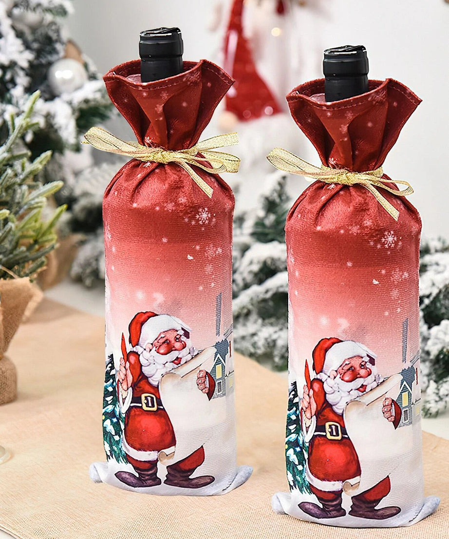 Dinossi - Yılbaşı Noel Baba Şarap Şişesi Giydirme Elbisesi-Dinossi