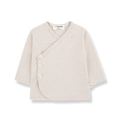 1+ In The Family Idara Long Sleeve Newborn Shirt - Beige-Tops-Beige-3m | Natural Baby Shower