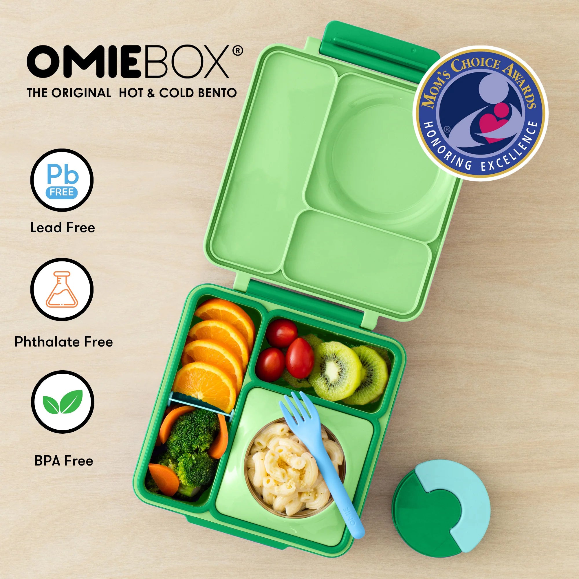 Omiebox - Теплоизолированный ланчбокс цвета яблочно-зеленый Bento