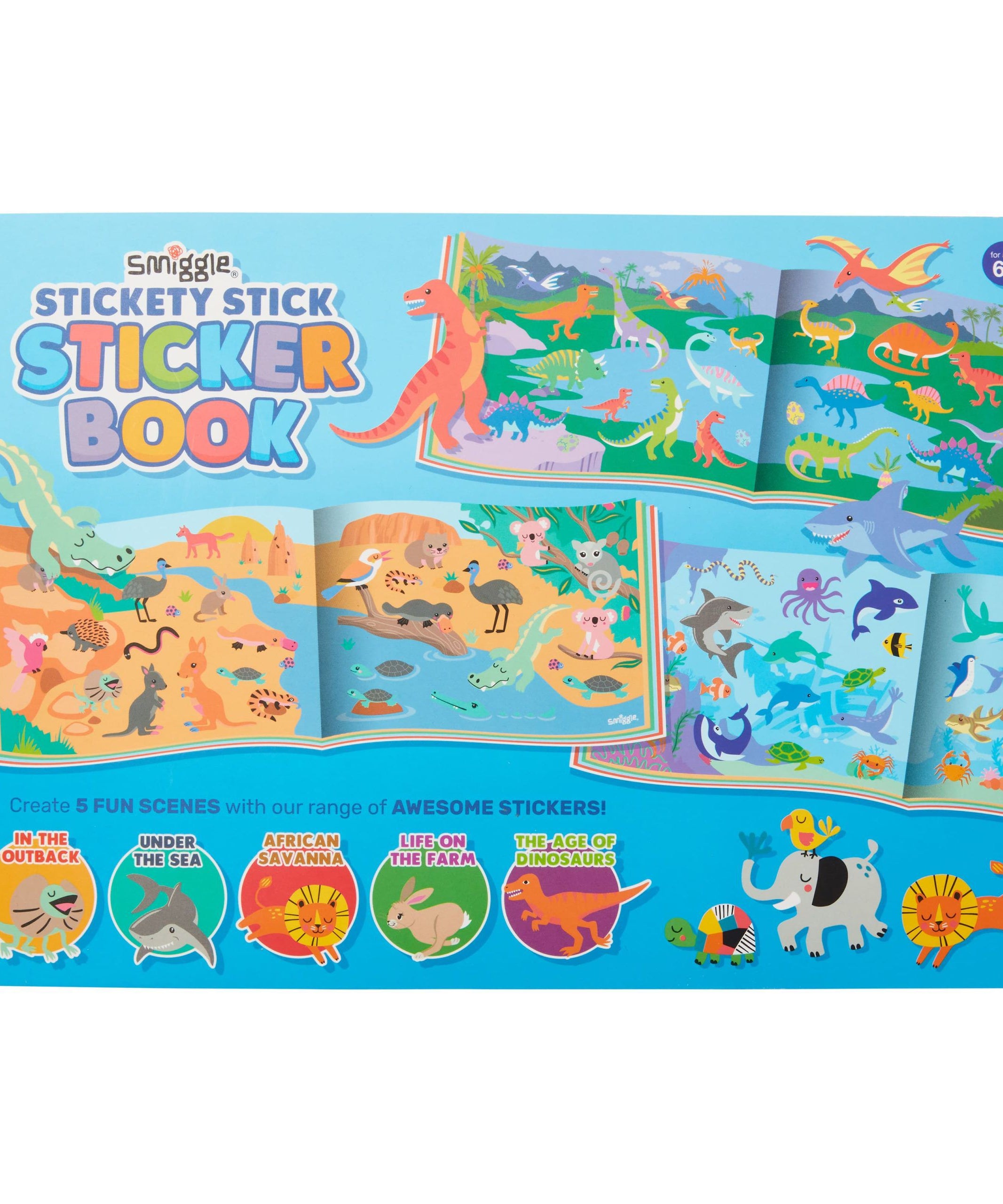 Smiggle - Yapışkanlı Çubuk Çıkartma Kitabı-Dinossi