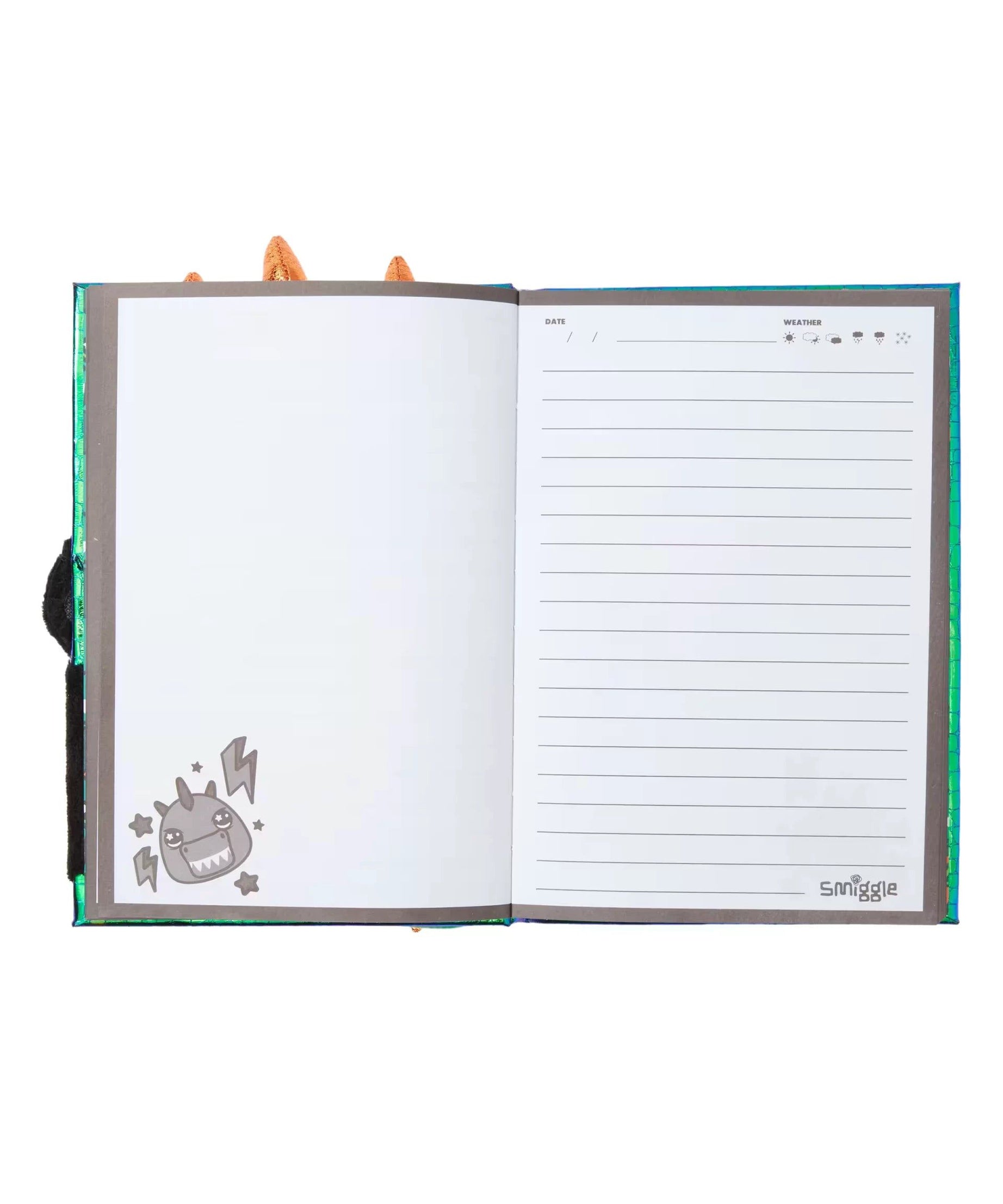 Smiggle - Fluffy Peluş A5 Günlük ve Defter-Dinossi
