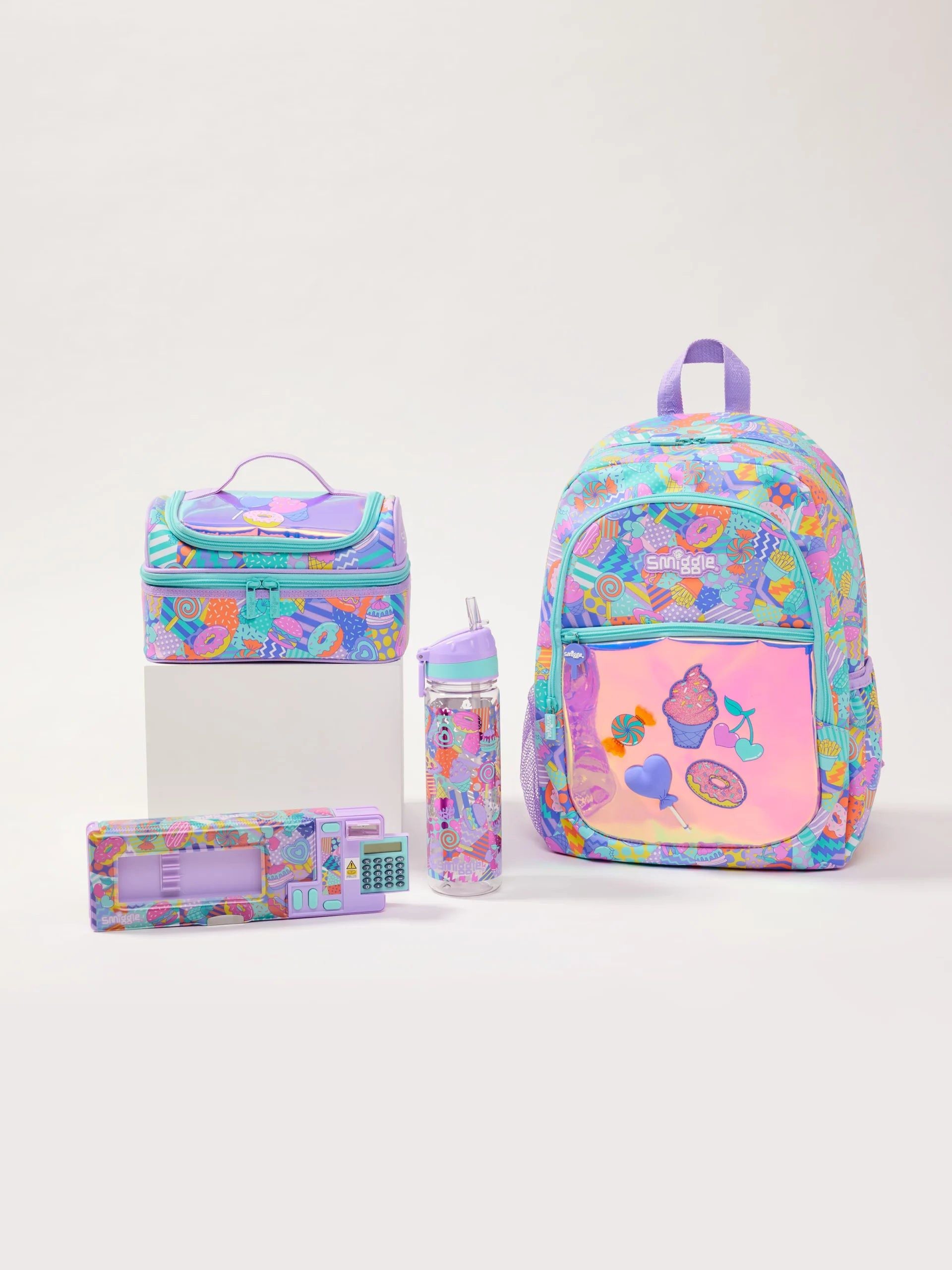 Smiggle - Away 4lü Okul Çanta Seti-Dinossi