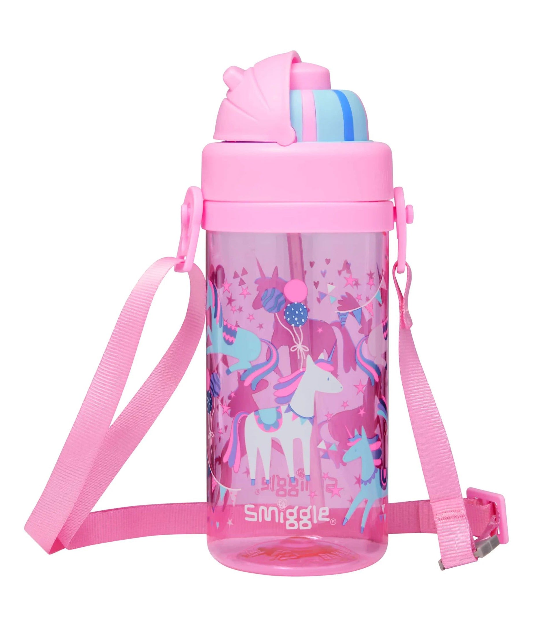 Smiggle - Glide Teeny Tiny Pipetli 440ML BPA İçermeyen Askılı Suluk-Dinossi