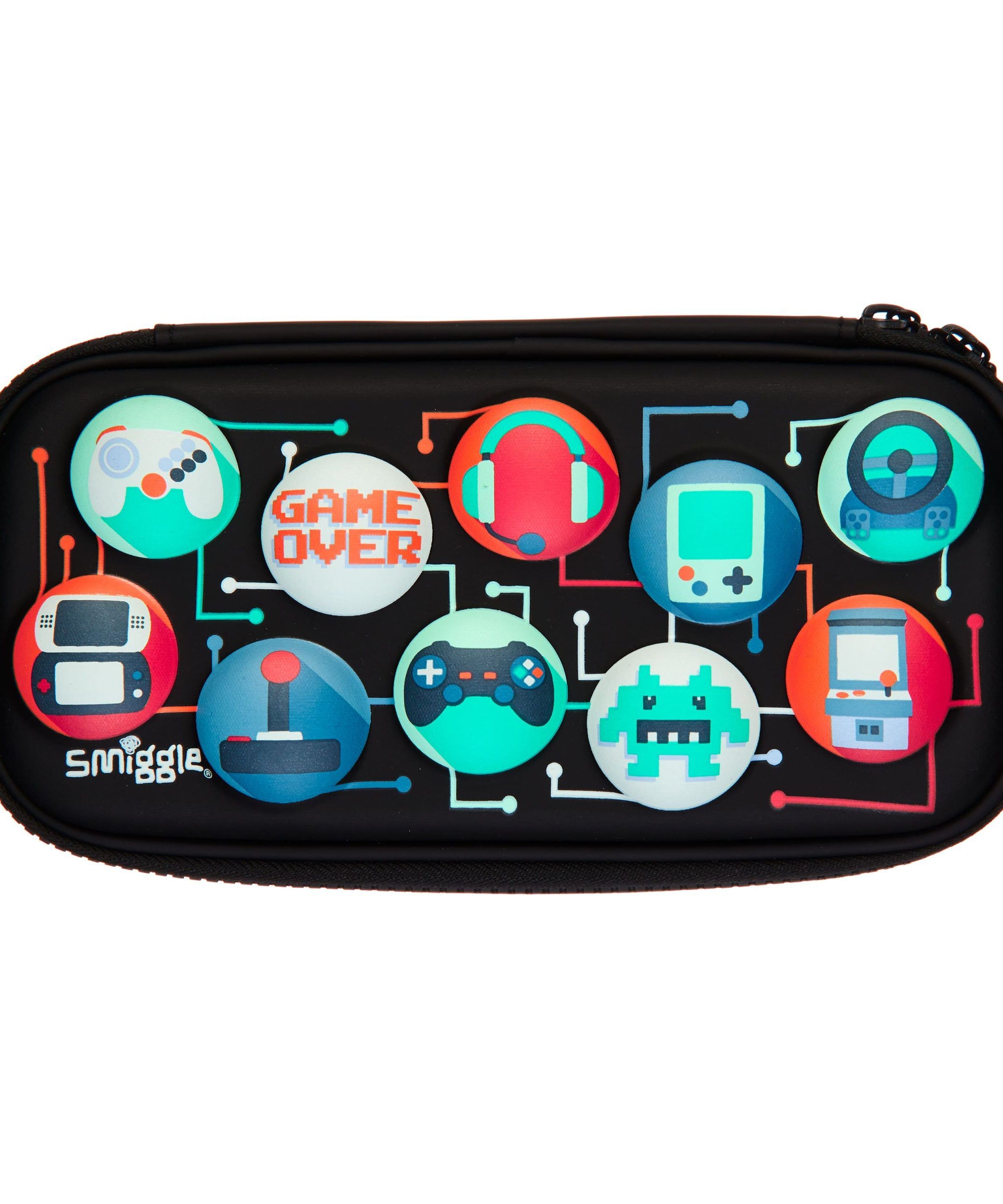 Smiggle - 3D Kabartmalı Hardtop Wondrous Game Kalem Kutusu-Dinossi