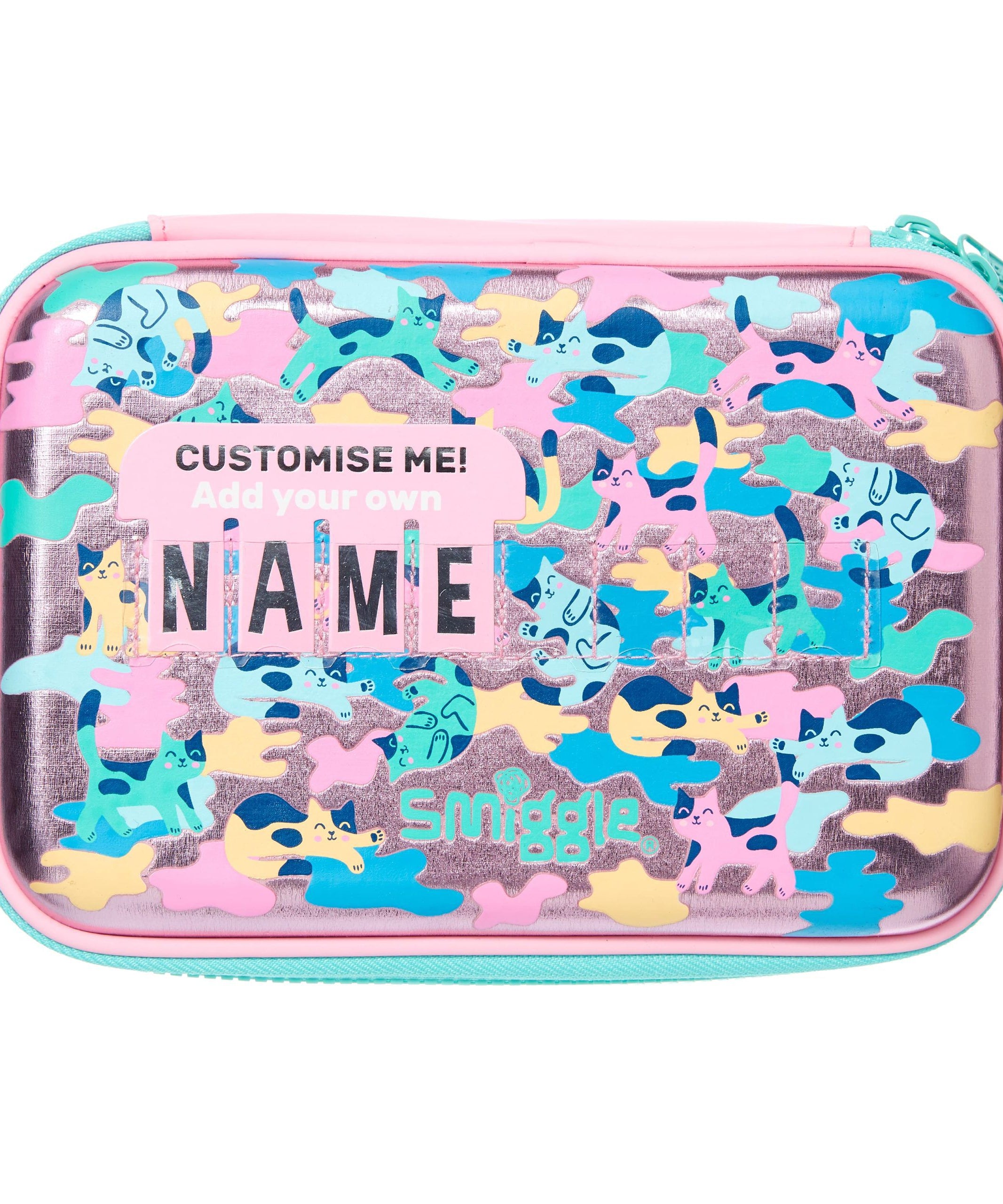 Smiggle - Illusion Kedişler İsimlikli Kalem Kutusu-Dinossi