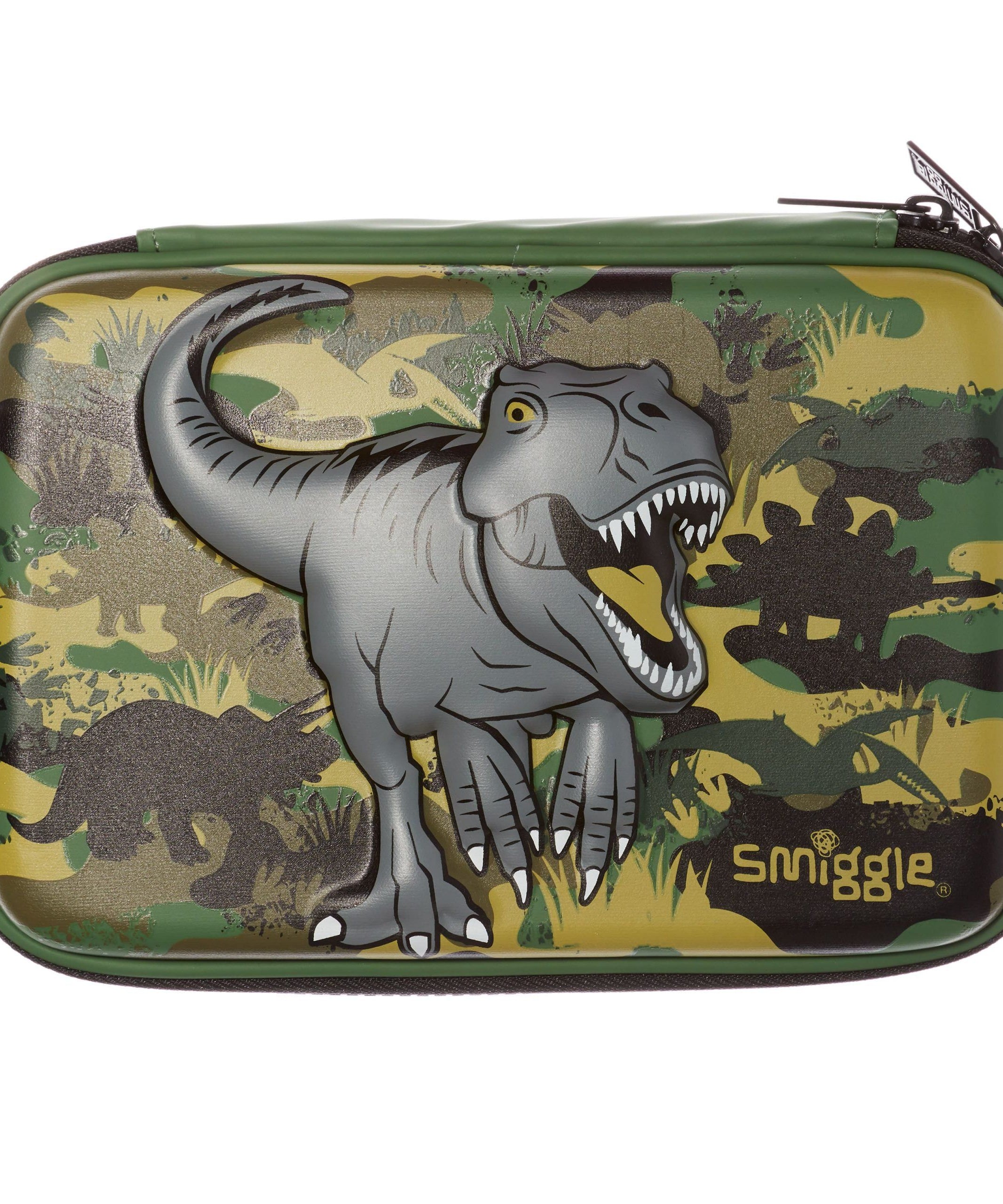 Smiggle - 3D Kabartmalı Hardtop Dinossi Özel Tasarım Kalem Kutusu-Dinossi