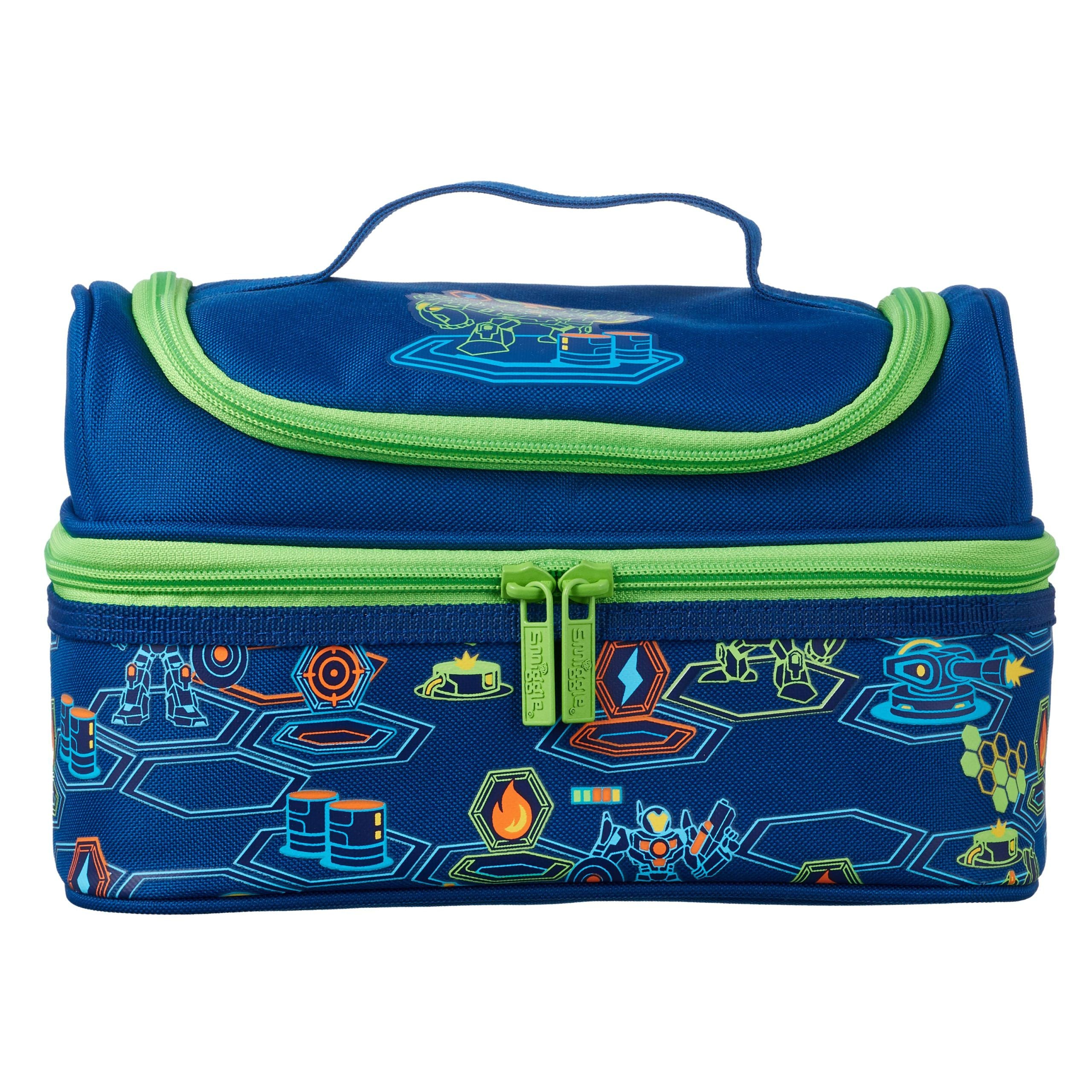 Smiggle - Neat Çift Katlı Rpbptlar Savaşıyor Beslenme Çantası-Dinossi