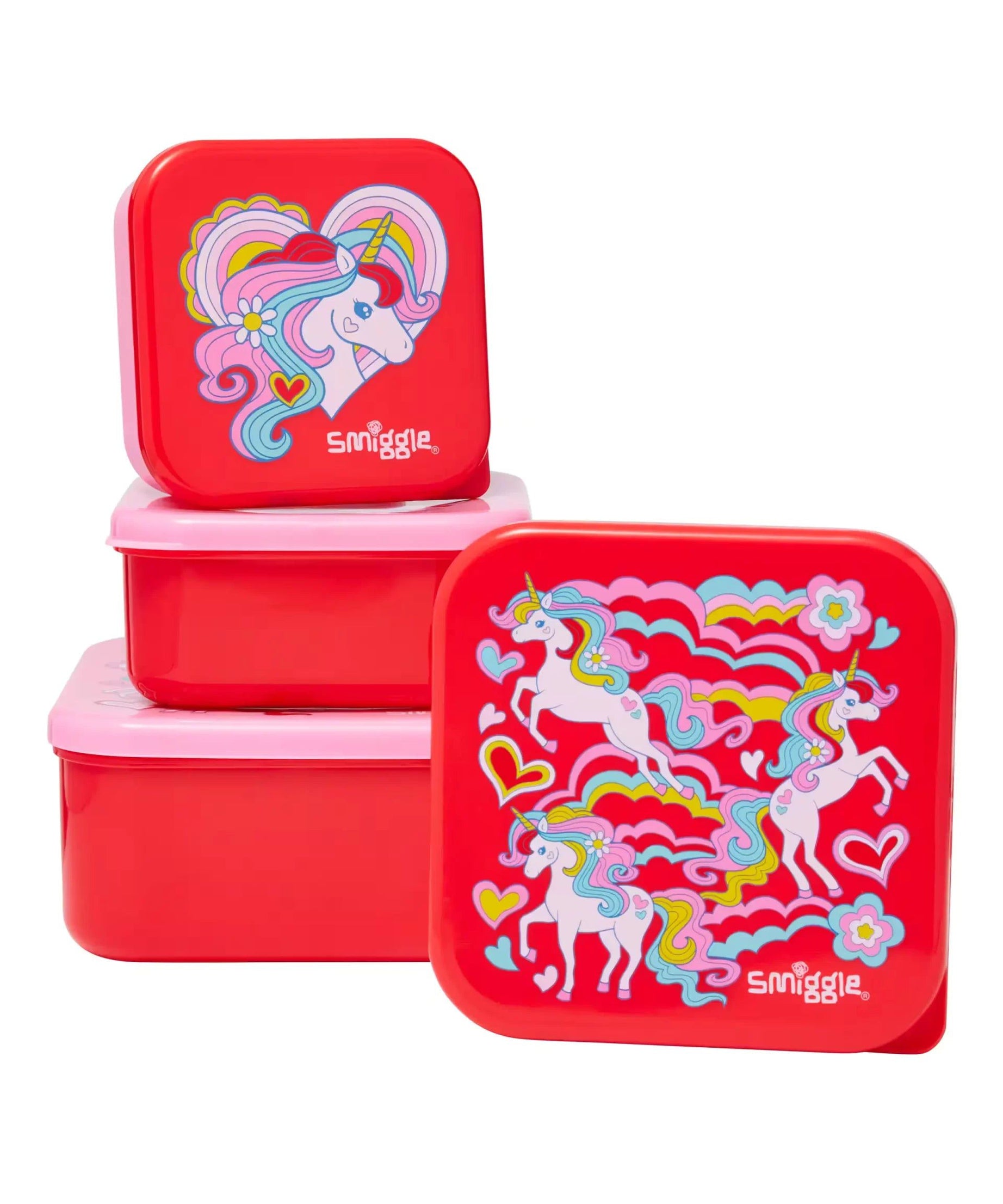 Smiggle - Wild Side 4'ü 1 Arada İç İçe Yemek Kapları-Dinossi