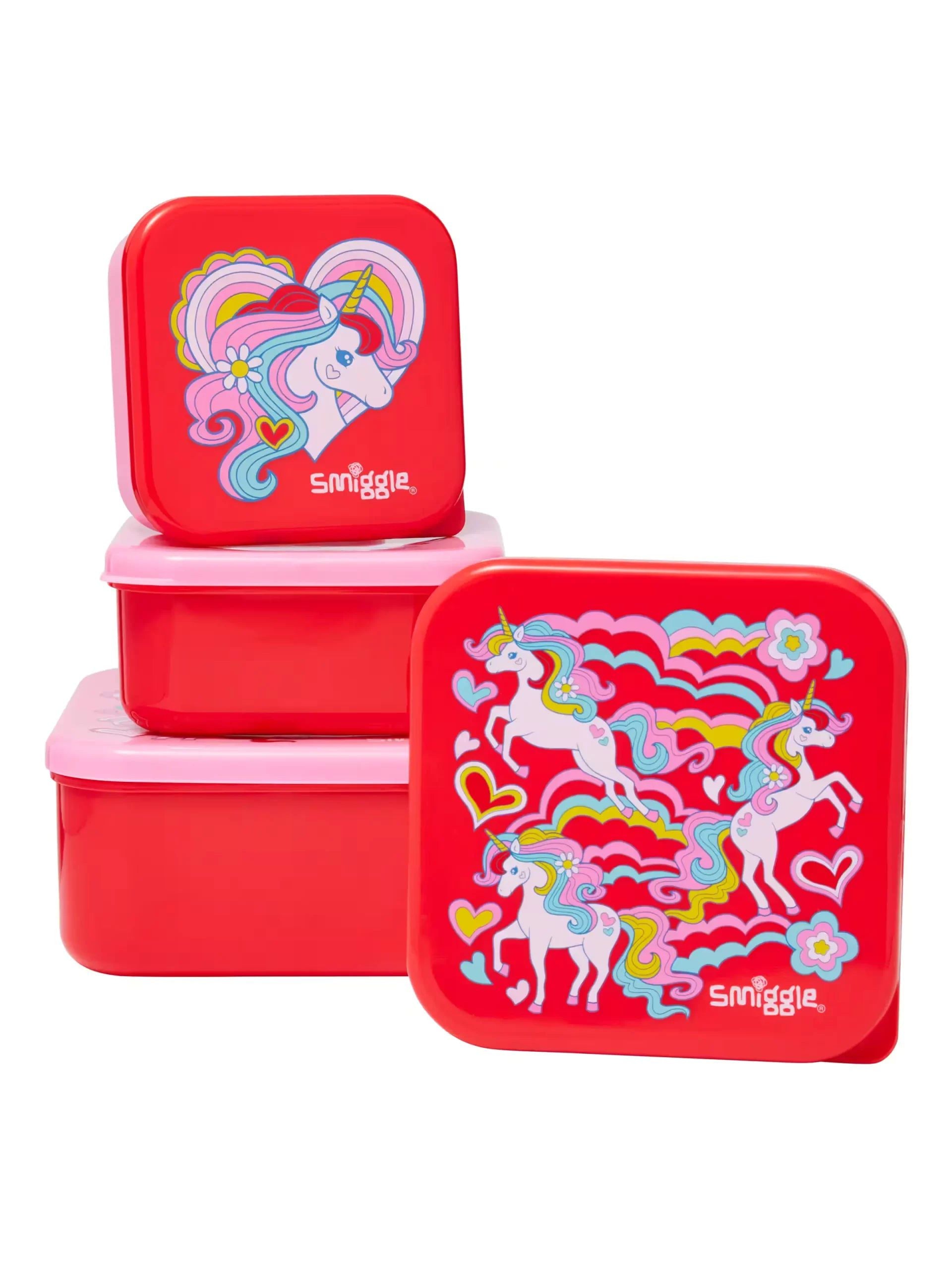 Smiggle - Wild Side 4'ü 1 Arada İç İçe Yemek Kapları-Dinossi